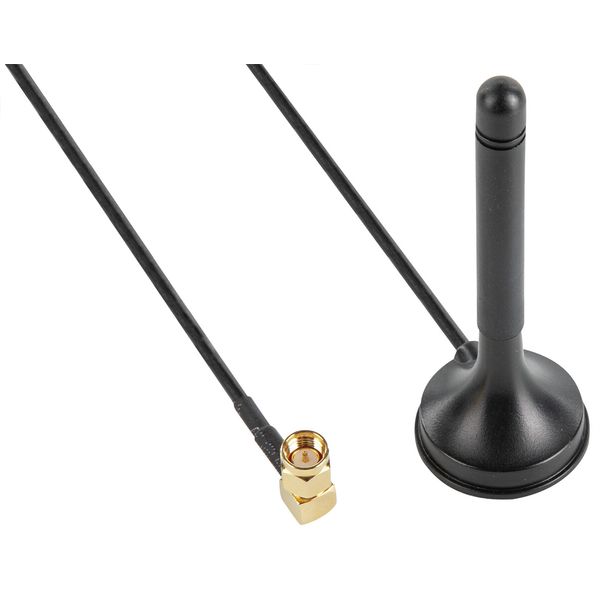Magnetic foot antenna with 2.5m cable and SMA plug GSM/ UMTS/ LTE/ Blu image 1