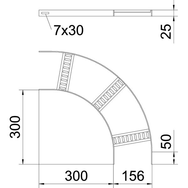 SLB 90 42 150 FT 90° bend with trapezoidal rung B156mm image 2