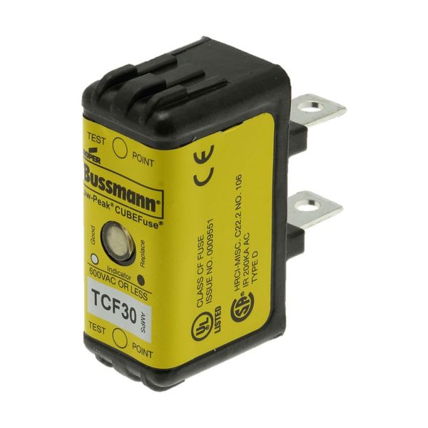 Fuse-link, low voltage, 30 A, AC 600 V, DC 300 V, 20 x 26 x 48 mm, CF, J, 1P, UL, CSA, time-delay image 1