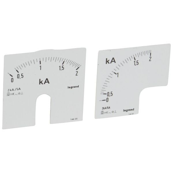 Measuring dial for ammeter - 0-2000 A - fixing on door image 2