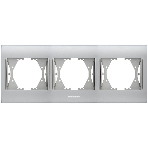 Thea Blu Accessory Chrome Matt + White Three Gang Frame image 1