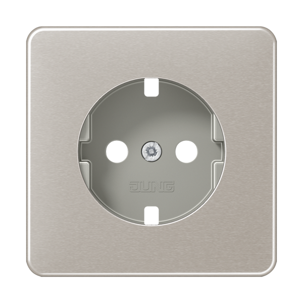 Abdeckung für SCHUKO® Steckdosen, Aluminium eloxiert, Serie CD, platin image 1