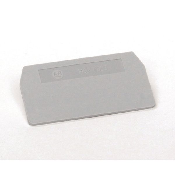 Terminal Block, End Barrier, Gray, for 1492-L3, L3P, LG3, LKD3 image 1