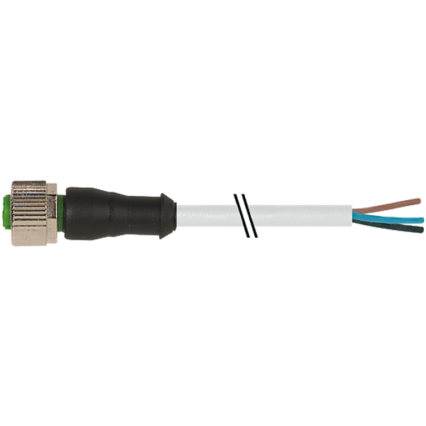 M12 female 0° B-cod. with cable PVC 5x0.34 gy UL/CSA 6m image 1