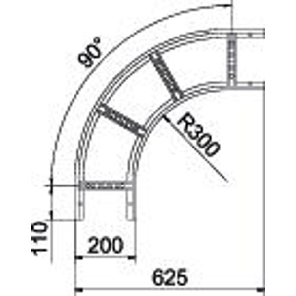 LB 90 620 R3 A4 90° bend for cable ladder 60x200 image 2
