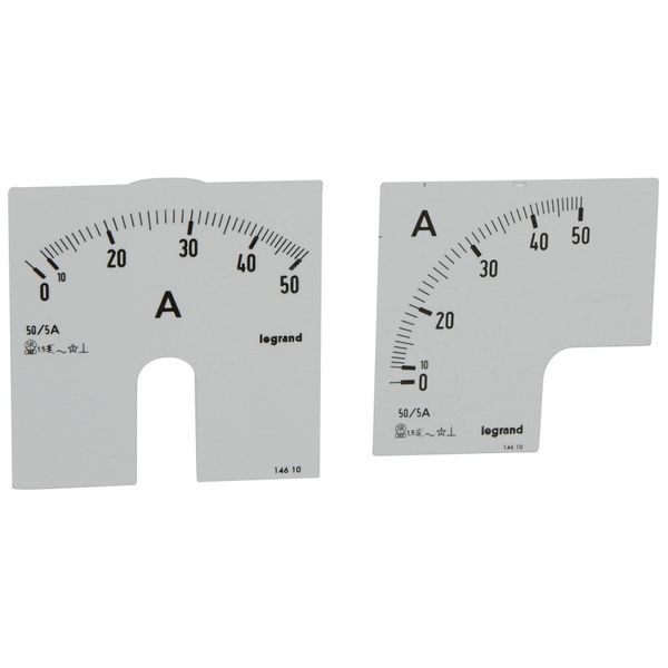Measuring dial for ammeter - 0-50 A - fixing on door image 1