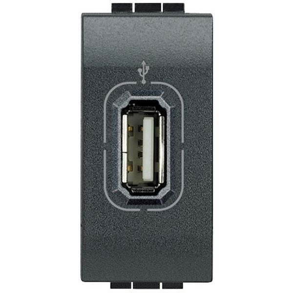 USB socket LivingLight 2 modules anthracite image 2