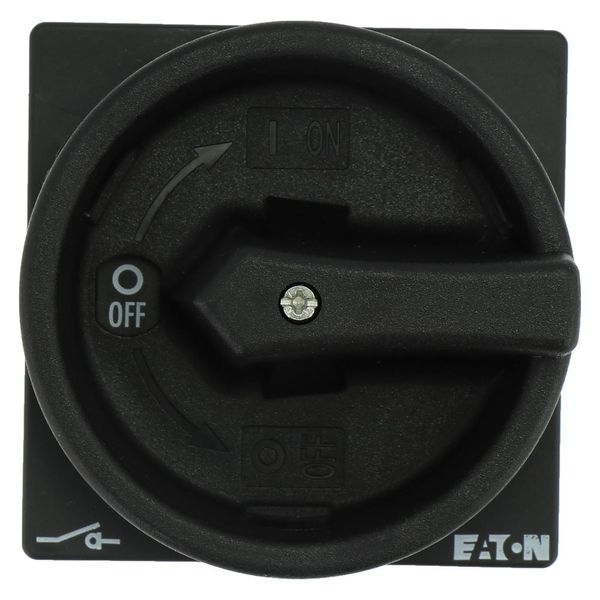 Main switch, P1, 40 A, rear mounting, 3 pole + N, STOP function, With black rotary handle and locking ring, Lockable in the 0 (Off) position, With met image 11
