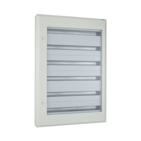 Complete surface-mounted flat distribution board with window, white, 33 SU per row, 6 rows, type C image 6