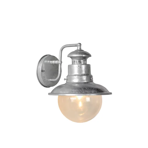 FIGO wall light IP44 E27 L24 W21 H27cm Galvaized image 1