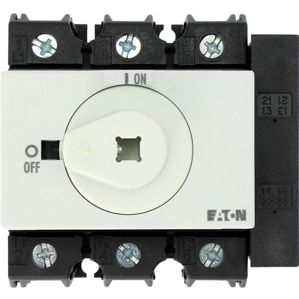 Main switch, P3, 63 A, rear mounting, 3 pole, 1 N/O, 1 N/C, STOP function, with black rotary handle and lock ring (K series), Lockable in the 0 (Off) image 3