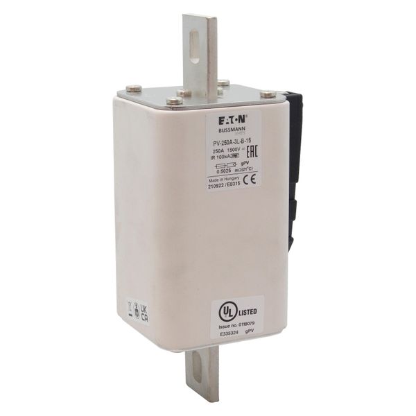 Fuse-link, high speed, 250 A, DC 1500 V, 3L, 75 x 205 mm, gPV, IEC, UL, with indicator, bolted contacts image 18