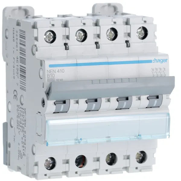 Circuit breaker 4P 10A B 6/10kA 4M image 1