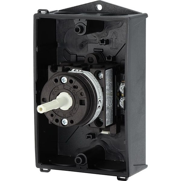 Main switch, T0, 20 A, surface mounting, 1 contact unit(s), 2 pole, STOP function, With black rotary handle and locking ring, Lockable in the 0 (Off) image 8