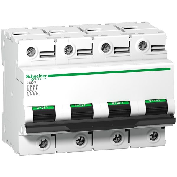 Miniature circuit-breaker, Acti9 C120N, 4P, 63 A, D curve, 10000 A (IEC 60898-1), 10 kA (IEC 60947-2) image 4