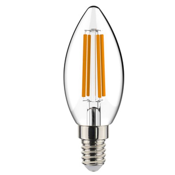 LED Filament Bulb - Candle C35 E14 4.5W 470lm 2700K Clear 320°  - Dimmable image 1