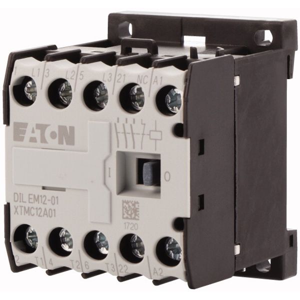 Contactor, 110 V 50 Hz, 120 V 60 Hz, 3 pole, 380 V 400 V, 5.5 kW, Contacts N/C = Normally closed= 1 NC, Screw terminals, AC operation image 3