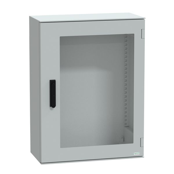 wall-mounting encl. polyester monobloc IP66 847x636x300mm 3p.lock glazed door image 1