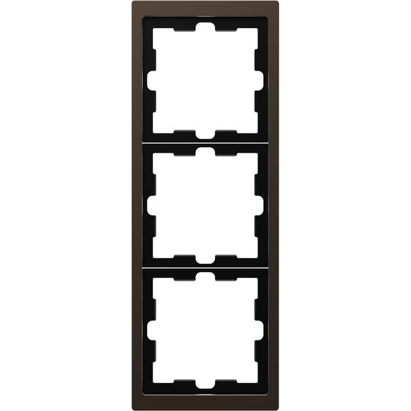 D-Life metal frame, 3-gang, mocca metallic image 3