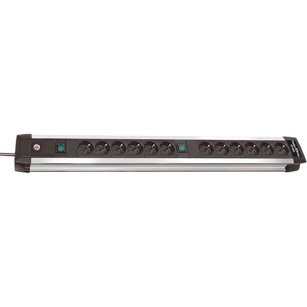 Premium-Alu-Line Technics extension socket 12-way 3m H05VV-F 3G1.5 every 6 sockets switched image 1