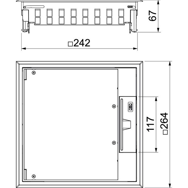 GES9-3B U 1019 Service outlet for universal mounting 264x264x67 image 2