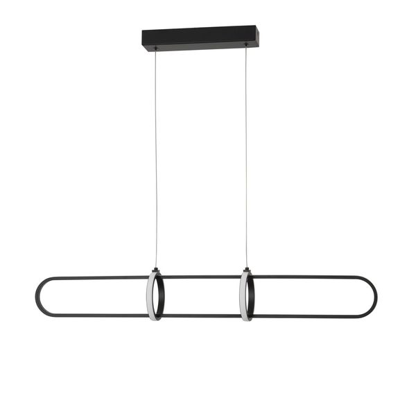 Triac Dimmable Matt Black Aluminium   & Acrylic  LED 29 Watt 230 Volt  2449Lm 3000K IP20  L: 90 H1: 13 H2: 120 cm Adjustable Height image 1