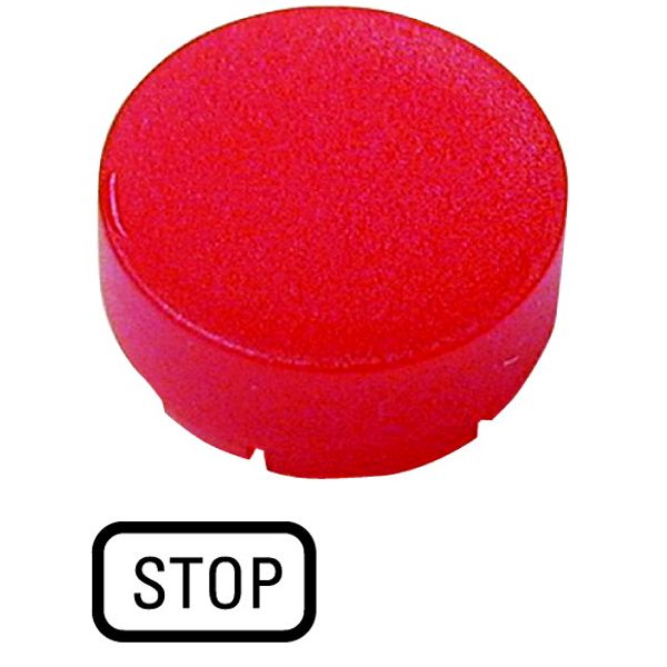 Button lens, raised red, STOP image 1