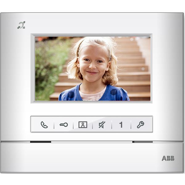 M22343-W-02 Basic 4.3" video hands-free indoor station, with induction loop,White image 1