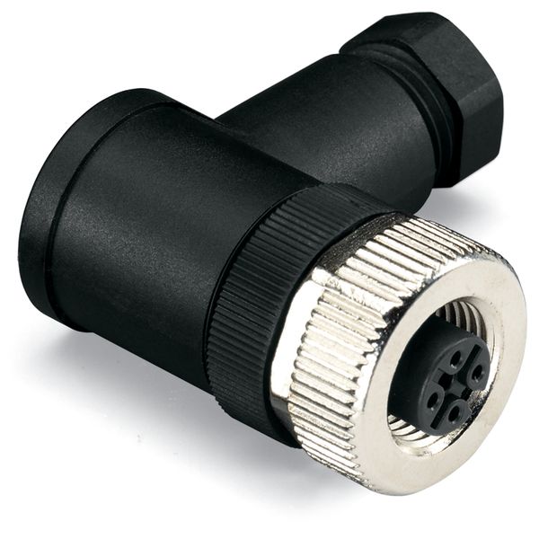 Fitted pluggable connector 4-pole M12 socket, right angle image 3