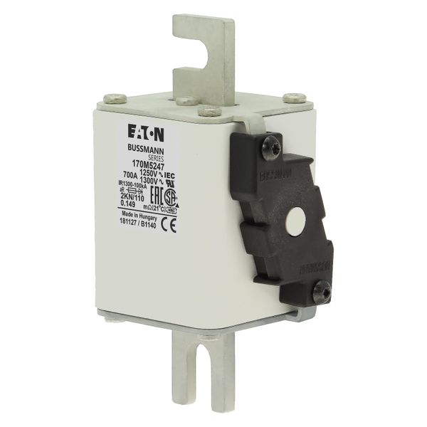 Fuse-link, high speed, 1100 A, AC 600 V, DIN 2, 61 x 77 x 138 mm, aR, DIN, IEC, single indicator image 5