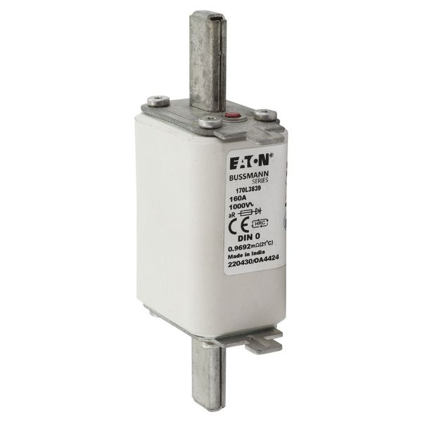 Fuse-link, high speed, 160 A, AC 1000 V, DIN 0, 35 x 60 x 125 mm, aR, DIN, IEC, single indicator image 7