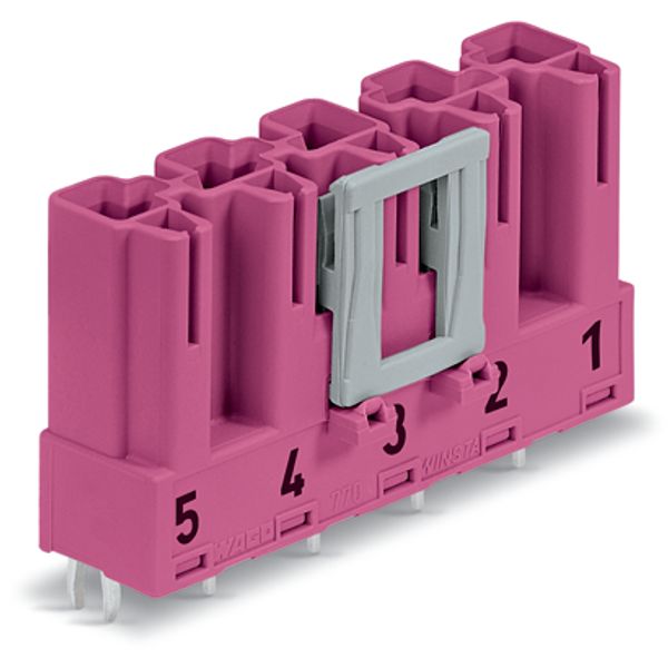 Plug for PCBs straight 5-pole pink image 1