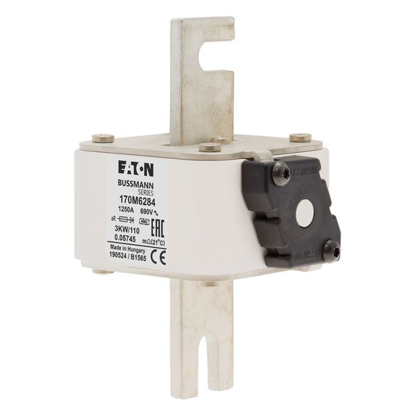 Fuse-link, high speed, 1250 A, AC 690 V, size 3, 74 x 92 x 141 mm, aR, IEC, single indicator image 6