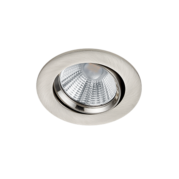 Pamir LED recessed spotlight brushed steel round image 1