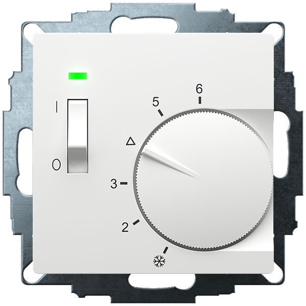 UP room controller, RAL9016 matt 55x55, 5-30C, AC 24V, 1 opener 10 A at DC 24 V 100 W, temperature reduction approx. 4K image 2