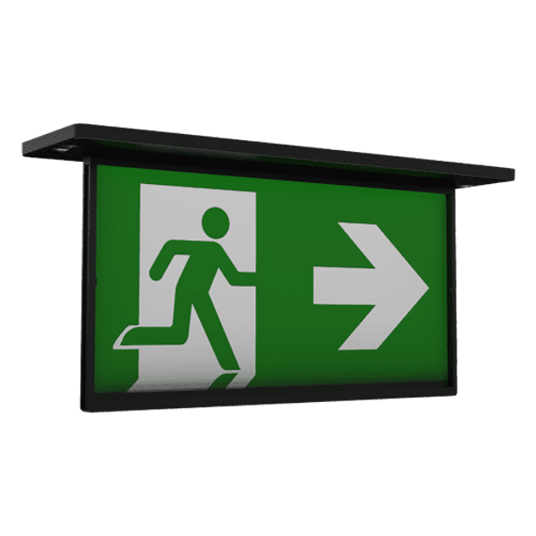 Razzo Lithium Recessed Exit Sign Maintained / Non-Maintained Black image 1