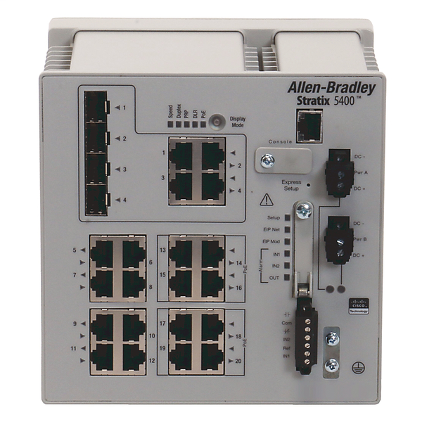 Allen-Bradley 1783-HMS16TG4CGN Stratix 5400, 16 copper 10/100/1000 ports, 4 combo (copper or SFP slot)10/100/1000 ports, Layer 2 FW image 1