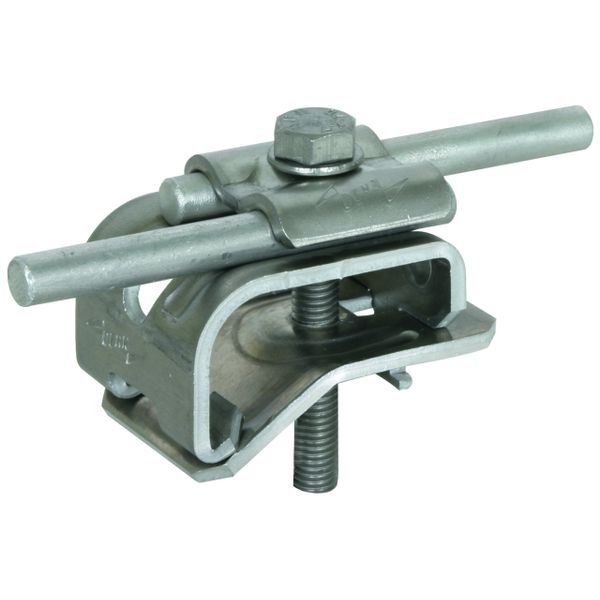 Gutter clamp Al for bead 16-22mm with double cleat for Rd 8-10mm image 1