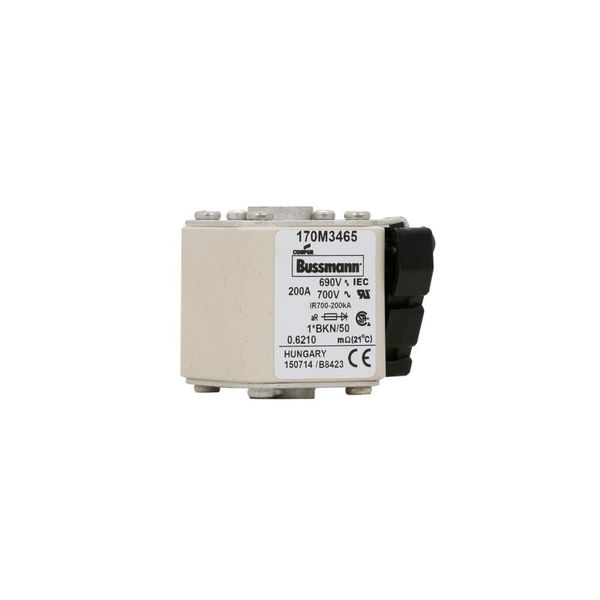 Fuse-link, high speed, 200 A, AC 690 V, compact size 1, aR, IEC, UL, single indicator image 11