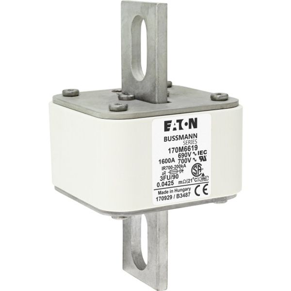 Fuse-link, high speed, 800 A, AC 2000 V, Size 3, 76 x 76 x 241 mm, aR, IEC, single indicator image 6