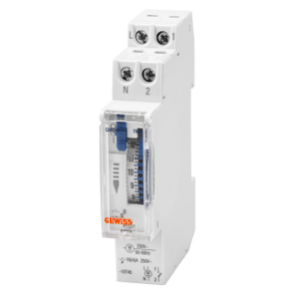 COMPACT DAILY TIME SWITCH - NO CHARGE RESERVE - 1 NO CONTACT - 1 MODULE image 1