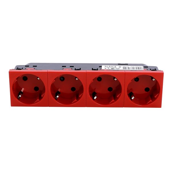 Multi-support multiple socket Mosaic-4x2P+E automatic term-tamperproof w 050299 image 2