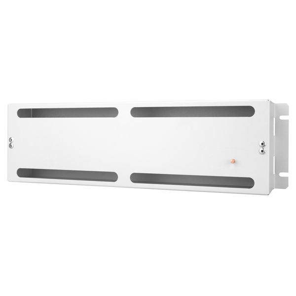 19" DIN-rail panel with back-cover, 3U, RAL7035 image 4