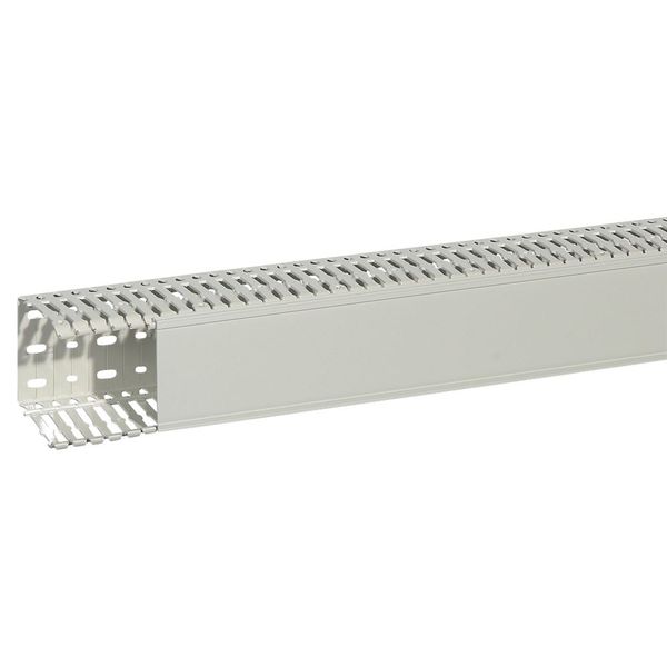 Cable ducting (base + cover) Transcab - 80x80 mm - light grey halogen free image 1