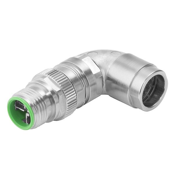 Round plug (field customisable), pin, 90&deg;, Crimp connection, M12,  image 1