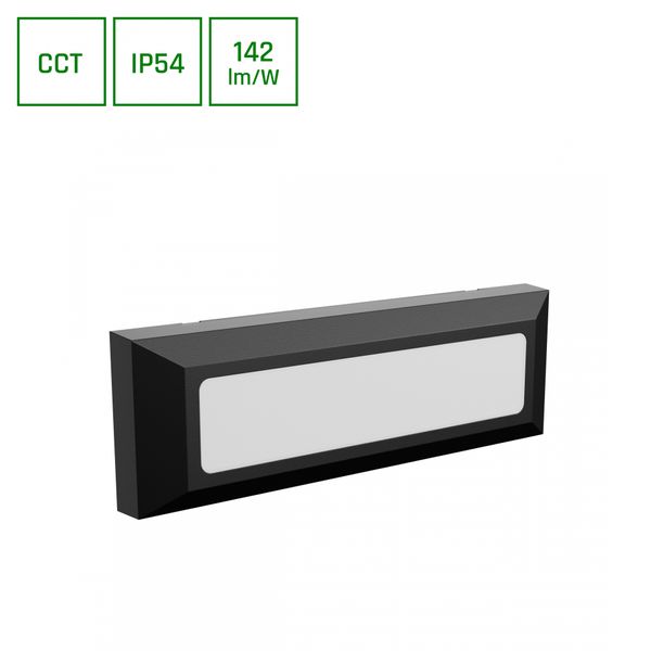 ENCANTA 6W CCT 230V IP54 230x80x30MM BLACK SURFACE FACADE FACE image 1