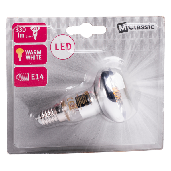 LED Bulb Filament E14 3.8W R50 2700K 330lm CL image 1