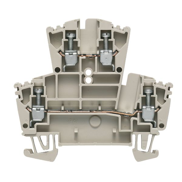 Feed-through terminal WDK 2.5, Double-tier terminal, Screw connection, 2.5 mm², dark beige, Weidmuller image 1