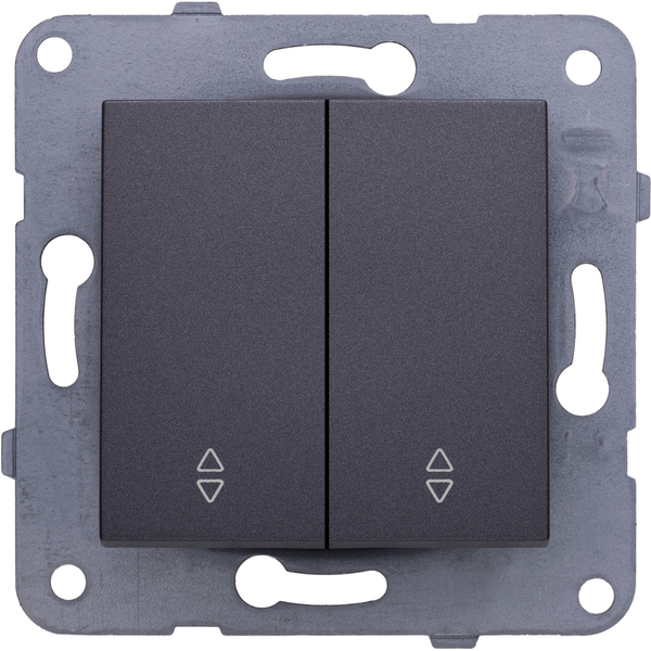 Karre Plus-Arkedia Dark Grey (Quick Connection) Two Gang Switch-Two Way Switch image 1