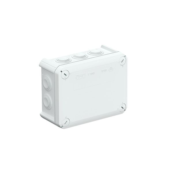 T 100 F  Branch square box, with outlets, 150x116x67, light gray Polypropylene image 1